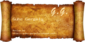 Guhr Gergely névjegykártya